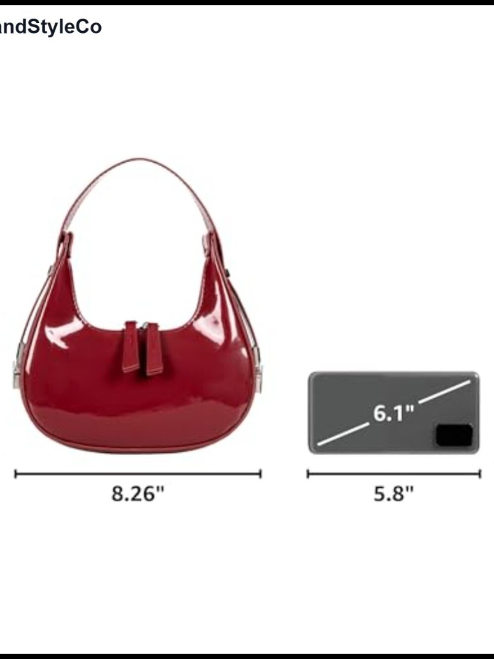 Vegan Leather Crescent Hobo Shoulder Bag Retro Y2K Underarm Purse - Picture 2 of 6